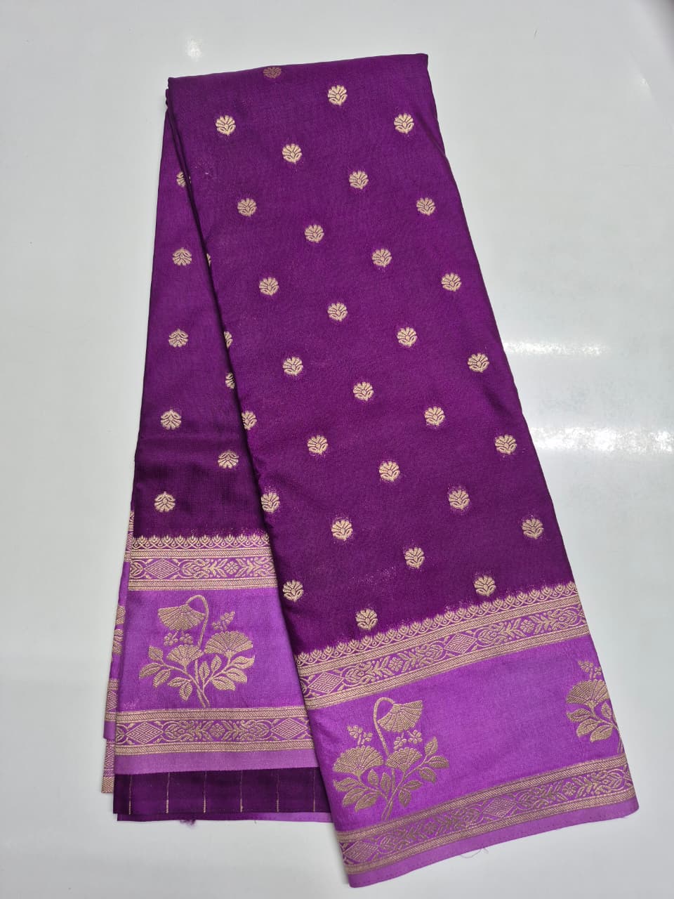 Semi Mysore Crepe with Small Butta Saree (RK0009)