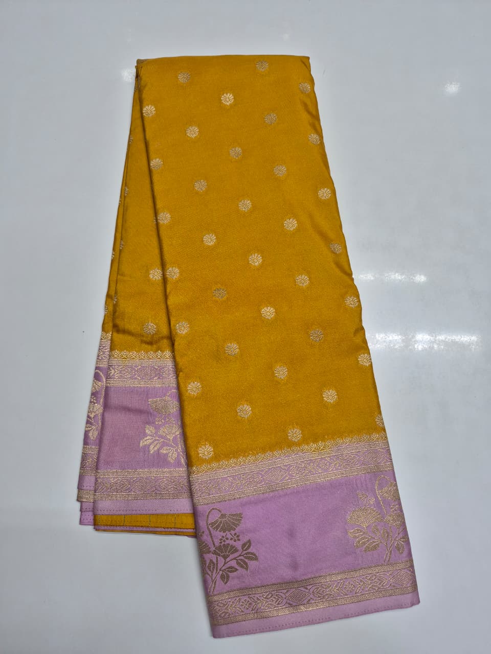 Semi Mysore Crepe with Small Butta Saree (RK0009)