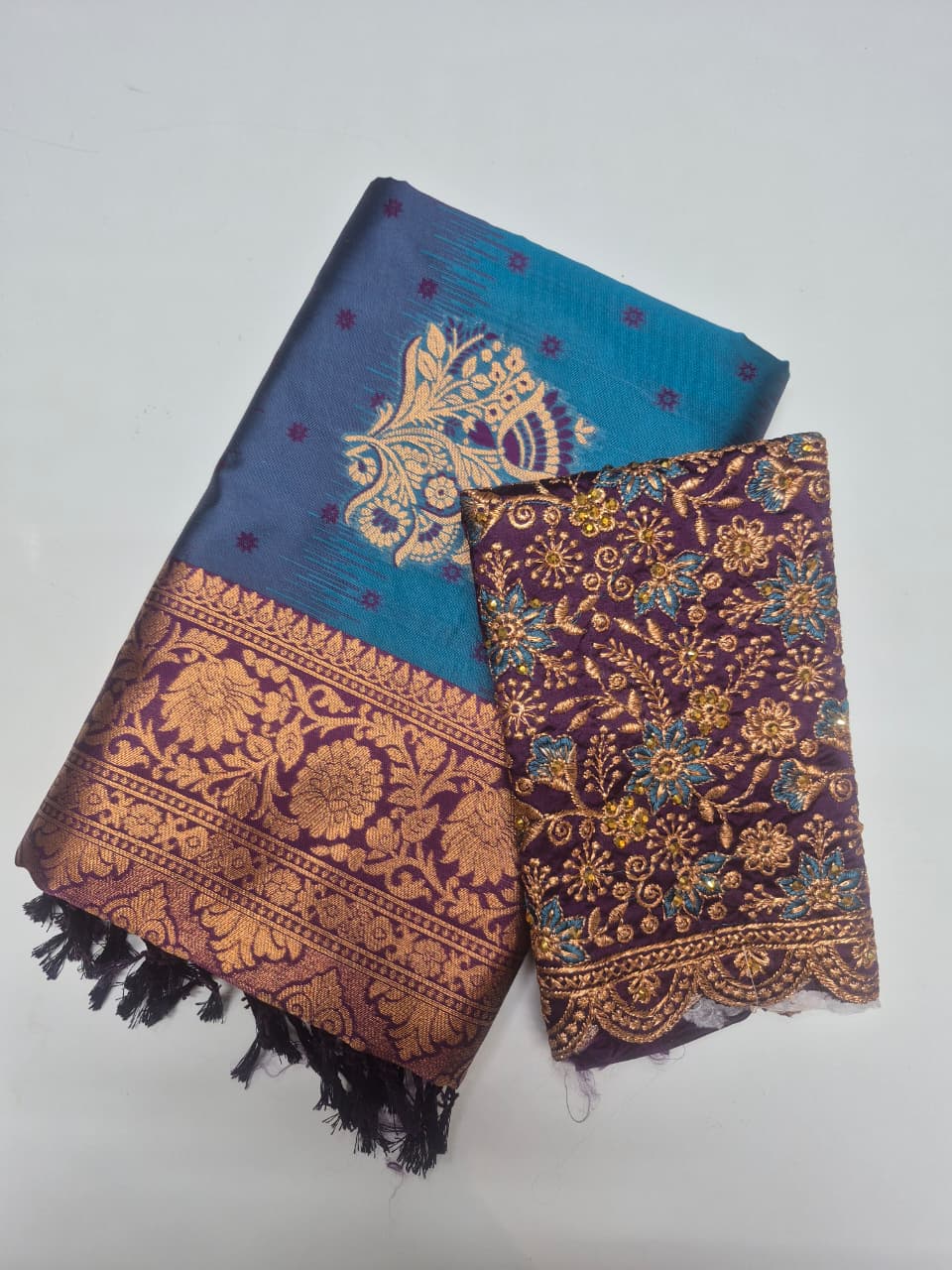 Uppada pattu Mix with Blouse Work (RK0005)