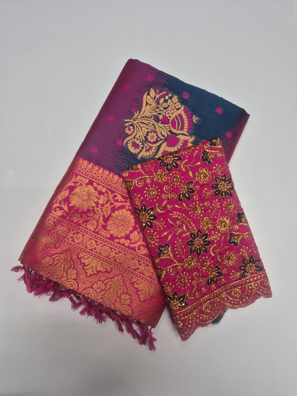 Uppada pattu Mix with Blouse Work (RK0005)